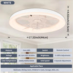 ventilateur moderne led rotation 360° télécommande éclairage chambre blanc minimaliste
