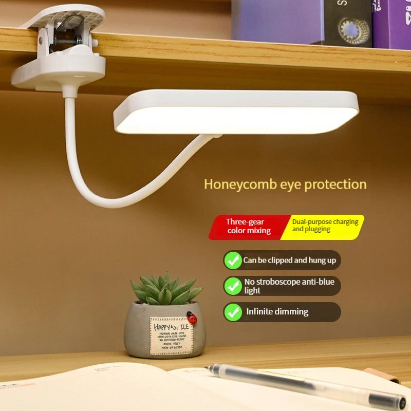 lampe moderne rechargeable led blanc clipser étudiant chambre dormir étude USB