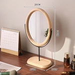 miroir cosmétique classique bois marron foncé pied central ornement décoration chambre erotique