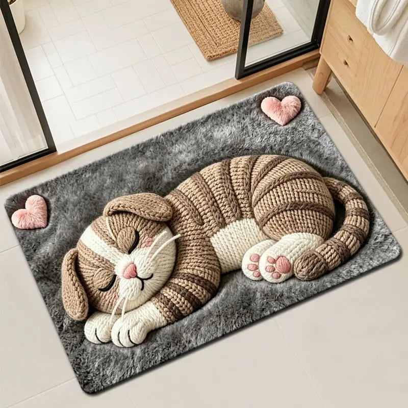 tapis bain doux antidérapant motif animaux mignons décoration chambre salon maison coton polyester
