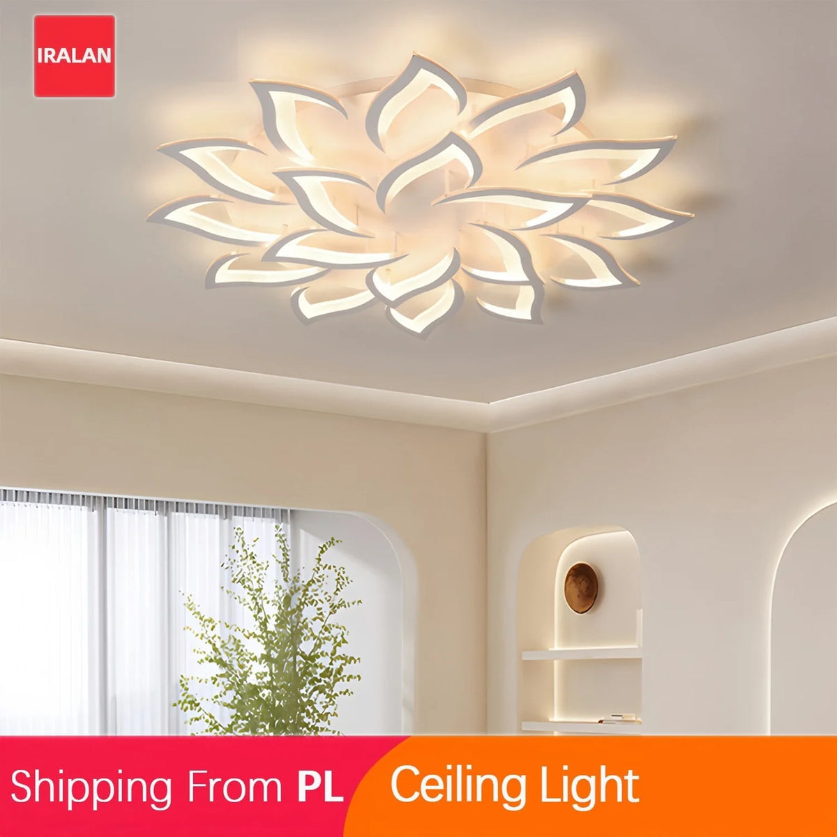plafonnier led moderne fleur lotus blanc opalescent éclairage quotidien télécommande monté surface intelligent haut