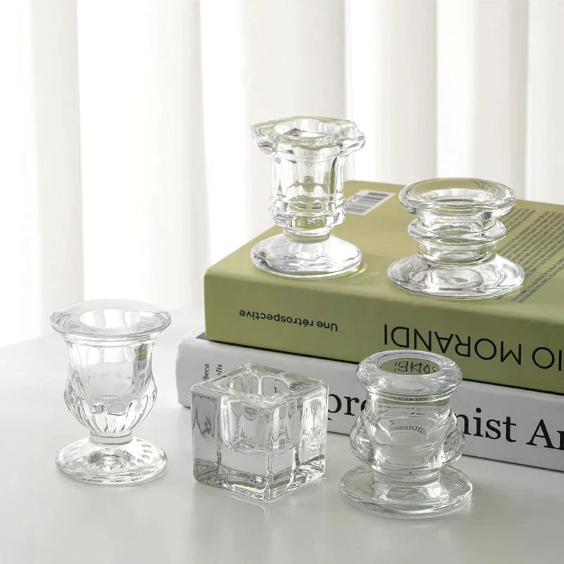 support bougie transparent gravé décoration maison classique bougies decoration intérieur cadeau mariage idéal