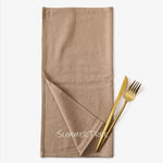 serviettes coton 40x40cm beige clair simple rustique réutilisables table maison party