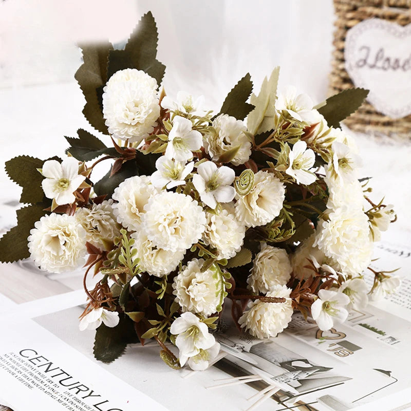 bouquets artificiels roses fleurs soie décoratives intérieur mariage festive engagement