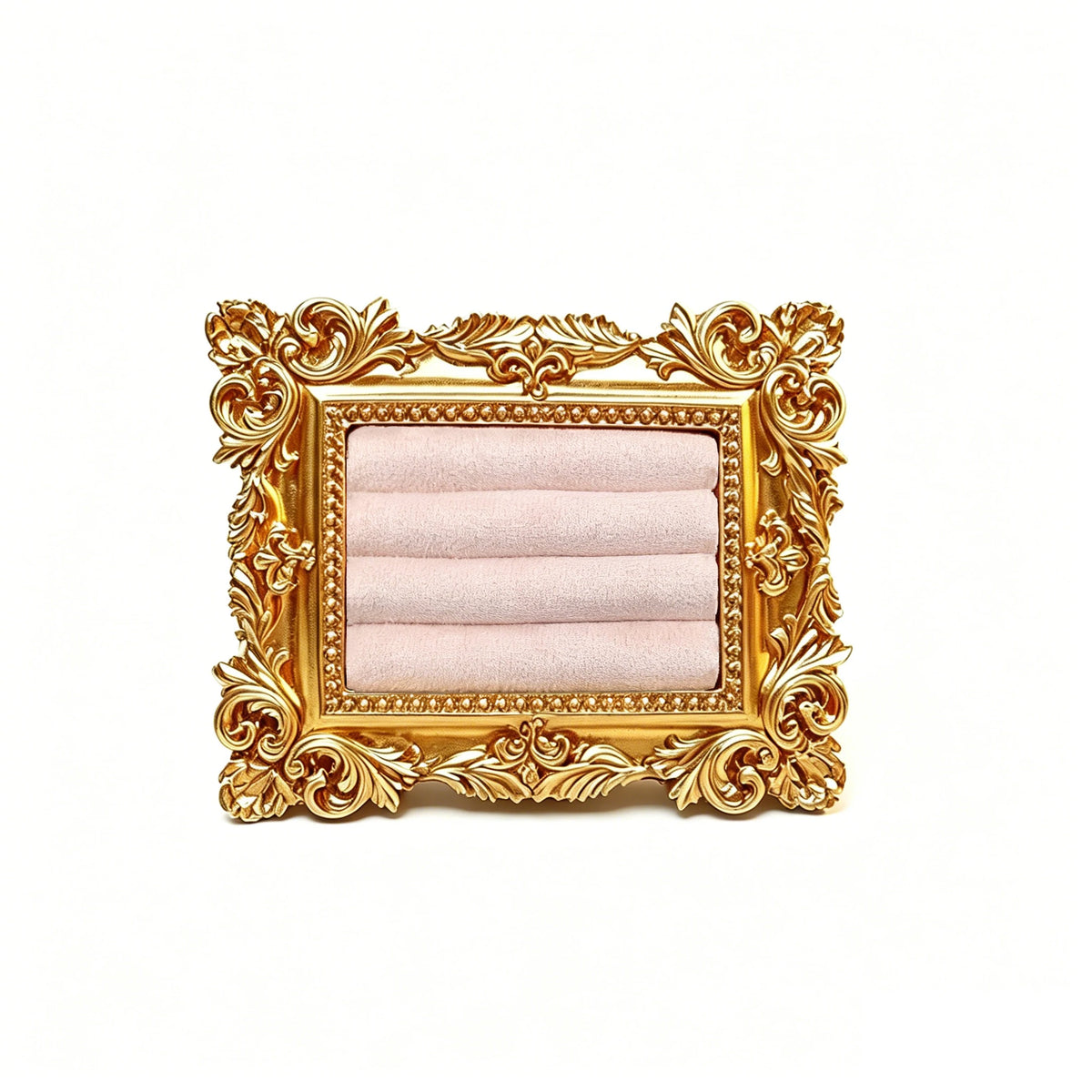 support bijoux or vert blanc ornements baroques velours classique baroque