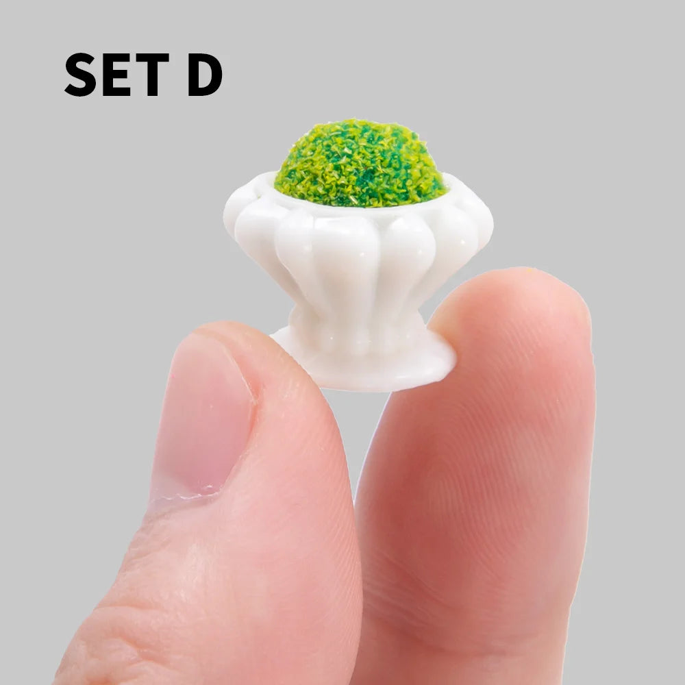 miniature pots fleurs blanc détails relief décoration jardin diy artificiels