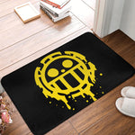 tapis sol antidérapant one piece zoro épées croisées moderne vert noir blanc