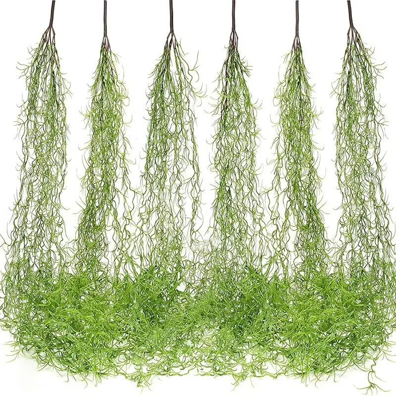 plantes artificielles suspendues vertes moderne minimaliste filamenteuses 85cm anneau métalliqueintérieur décoration maison