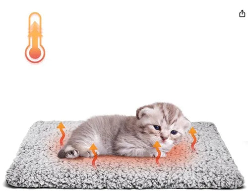 tapis chauffant animal peluche douce gris moderne sans fil électrique