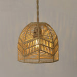 abat jour tressé bohème semi transparent chevron naturel suspension chambre restaurant