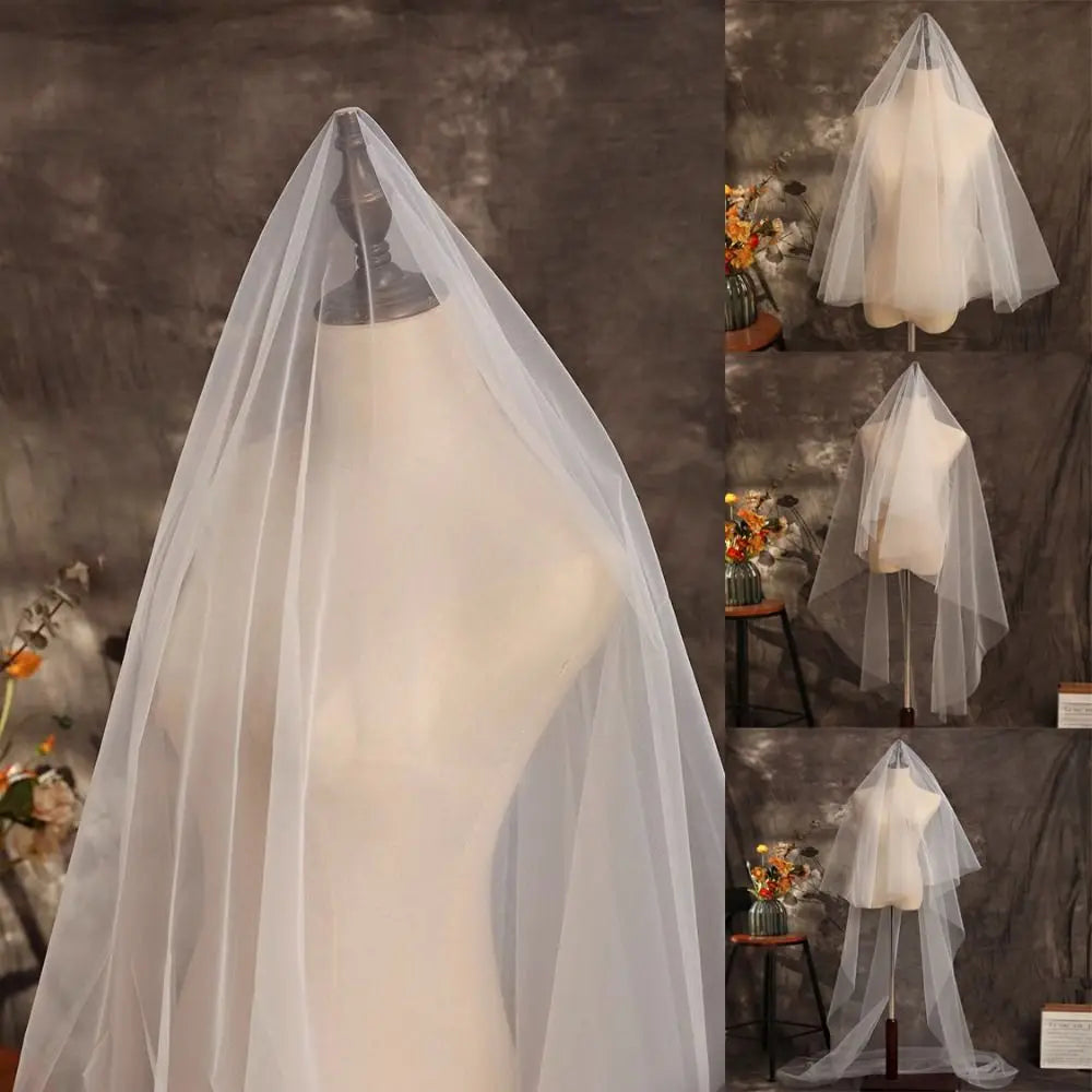 voile mariée blanc tulle fin classique 1.5x1.5m 1.5x2m 1.5x3m noir translucent
