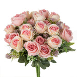 bouquet roses artificielles soie rouge blanc vert decoration mariage anniversaire intérieur classique romantique