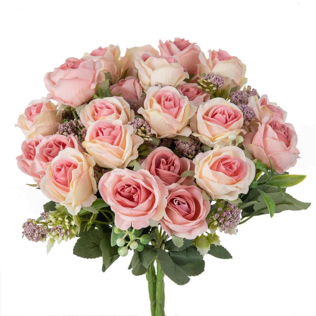 bouquet roses artificielles soie rouge blanc vert decoration mariage anniversaire intérieur classique romantique