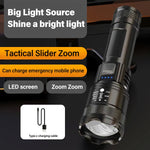 lampe torche rechargeable led noire intense camping 500m éclairage texturée rainures modernisée robuste