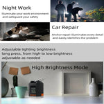 lampe camping rechargeable led 15600mAh noir blanc orange fenetre lcd