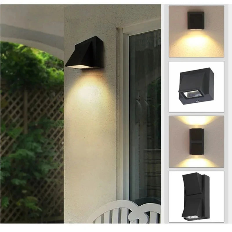 applique murale led exterieure ip65 moderne noir 80x60mm 5w 10w