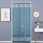 rideau gris beige rose bleu broderie florale transparent moderne ruban porte tissu polyester