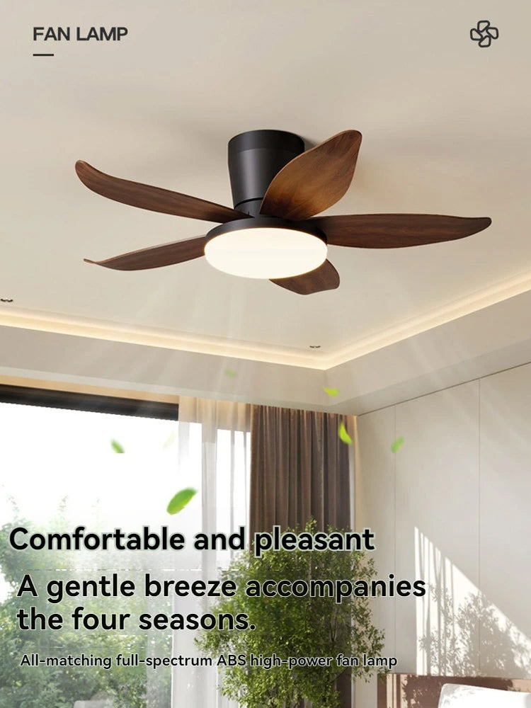 ventilateur lampe led noir blanc bois minimaliste silencieux télécommande minuterie chambre salon cuisine