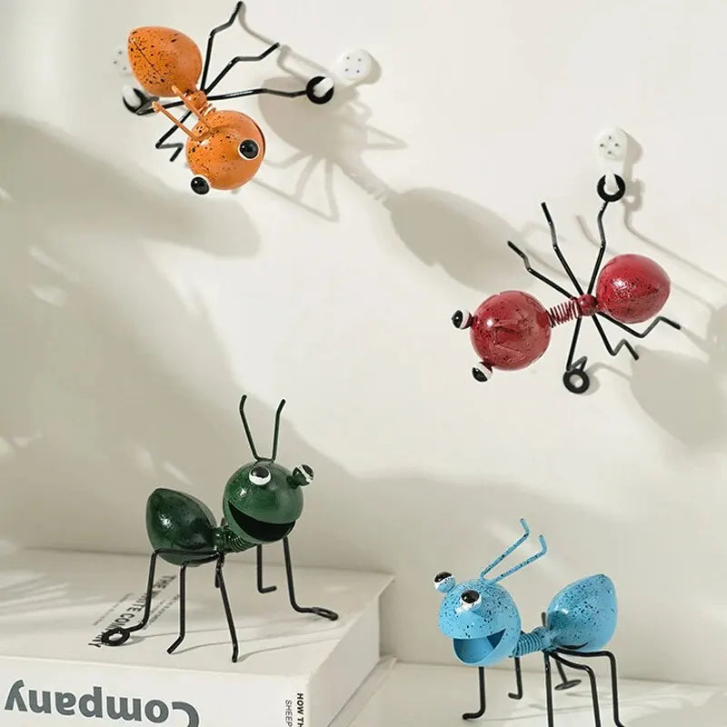 décoration murale métal fourmis animaux orange vert rouge bleu artistique ludiqueintérieur maison chambre salon