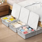 Boîte de rangement sous lit extra large en plastique avec roulettes