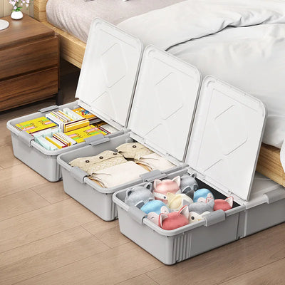 Boîte de rangement sous lit extra large en plastique avec roulettes