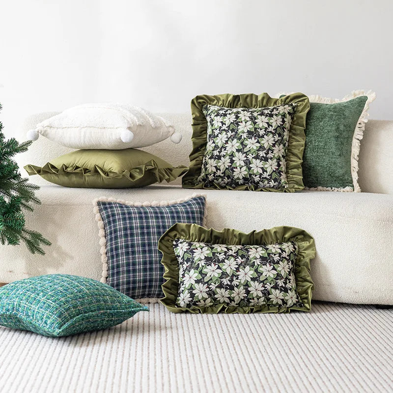 taies d'oreiller fleurées modernes polyester 100% 30x50cm 45x45cm decoration lit salon