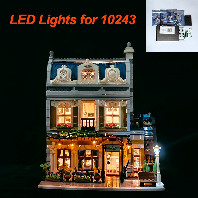 éclairage led kit lego architecture classique fenêtres plantes mobilier télécommande blanc vert bleu