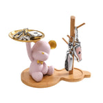 porte clés ours résine moderne blanc rose vert brillant animalier tringle plateau decoration maison