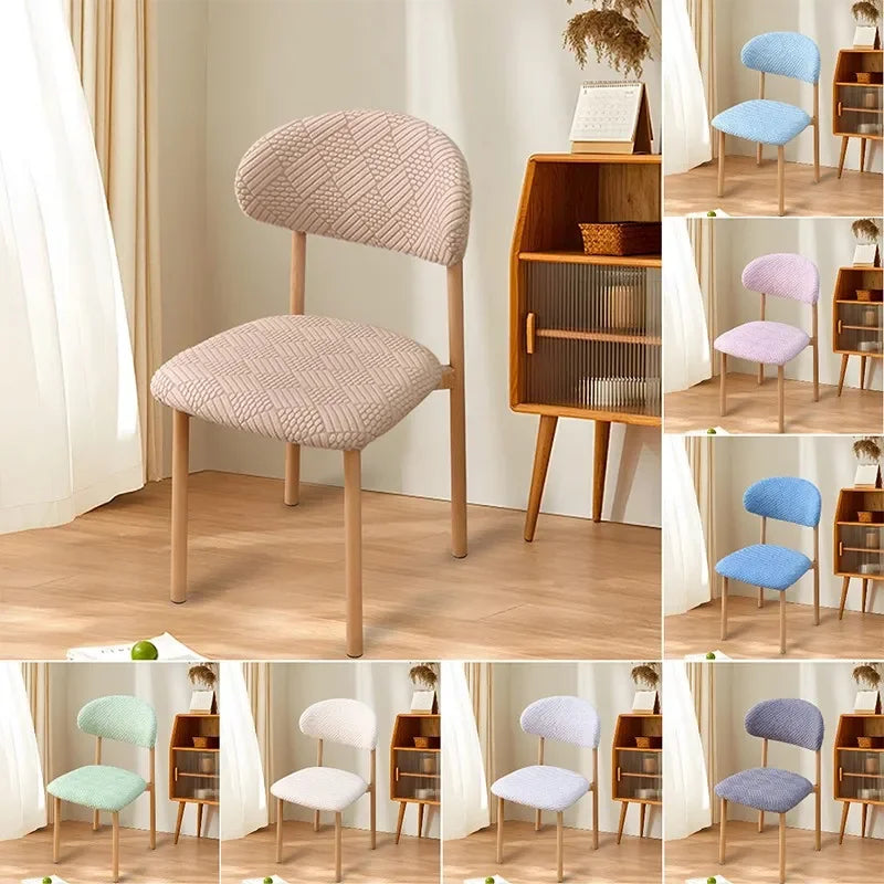housse chaise coton polyester vert bleu rose moderne ligne diagonale taille