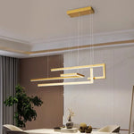 suspension lumineuse moderne rectangulaire noir doré éclairage led réglable chambre salon