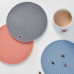 tapis table silicone gris rose bleu moderne réseau hexagonal cuisine protection comptoir 17.5cm