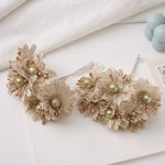 couronne fleurs artificielles mariage romantique décoration intérieure dorées tissu dentelle beige gris argenté