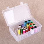 boîtes rangement fil transparentes pratiques modernes poignées bobines couleurs diverse outils couture broderie