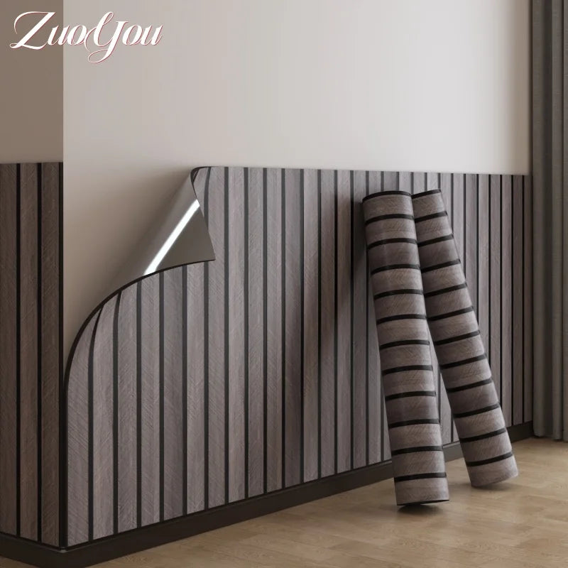 panneau decoratif autoadhesif gris rayures horizontales moderne cuisine chambre enfants salon