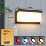 lampe murale solaire led extérieure étanche blanc noir controle distant panneau solaire moderne