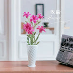 vases blancs rayés accessoires poupées résine moderne décoration table fleurs artificielles