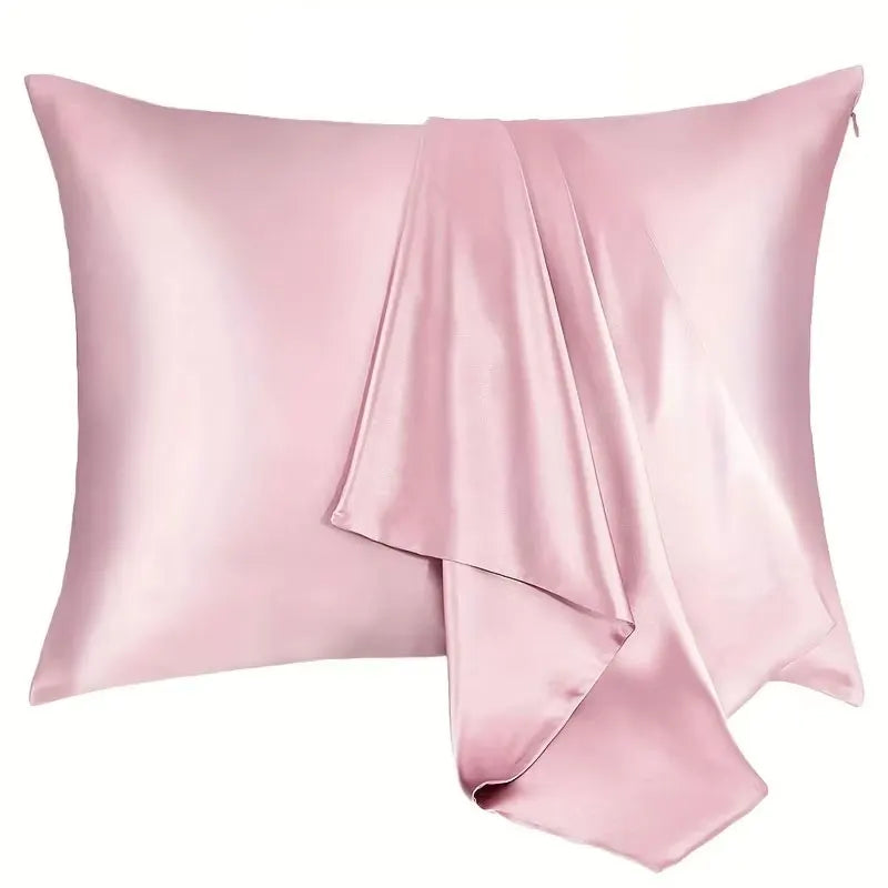 protège oreiller gris uni moderne 100 polyester fermeture glissière hypoallergénique respirant satin