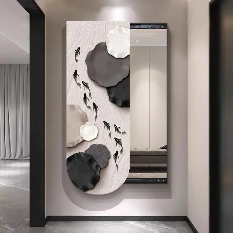panneau decoratif mural blanc contemporain abstrait minimaliste fixations invisibles maison