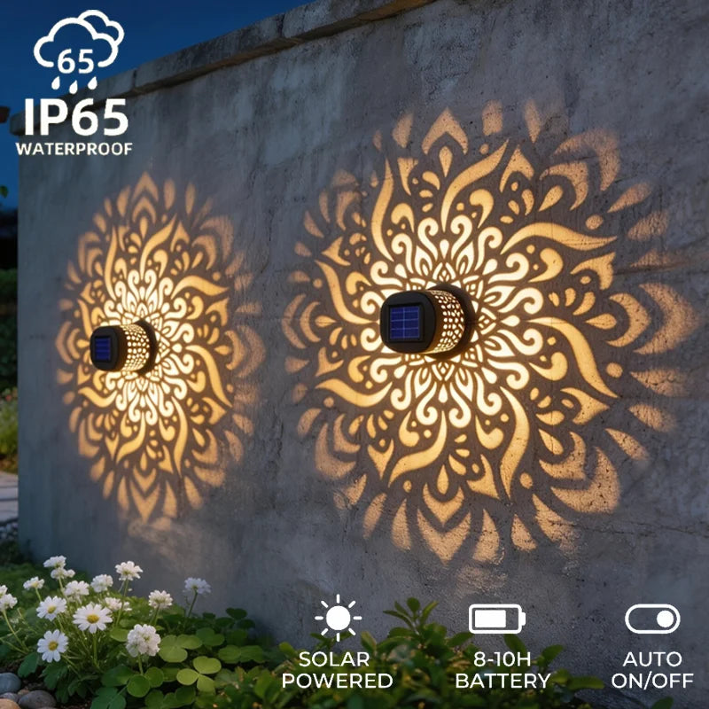 projecteur solaire moderne fleurs motif floral vis noirextérieur jardin patio véranda propriétempérature ambiante