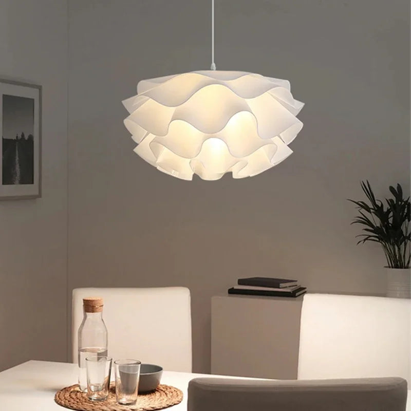 lampe suspendue moderne plissé blanc chambre salon salle manger