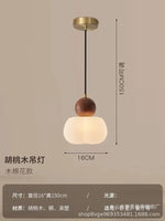 suspension lumineuse trois abatjour bois foncé blanc laiteux moderne minimaliste
