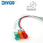 signal indicateur rouge vert jaune transparent moderne câble blanc 12V 220V 24VDC