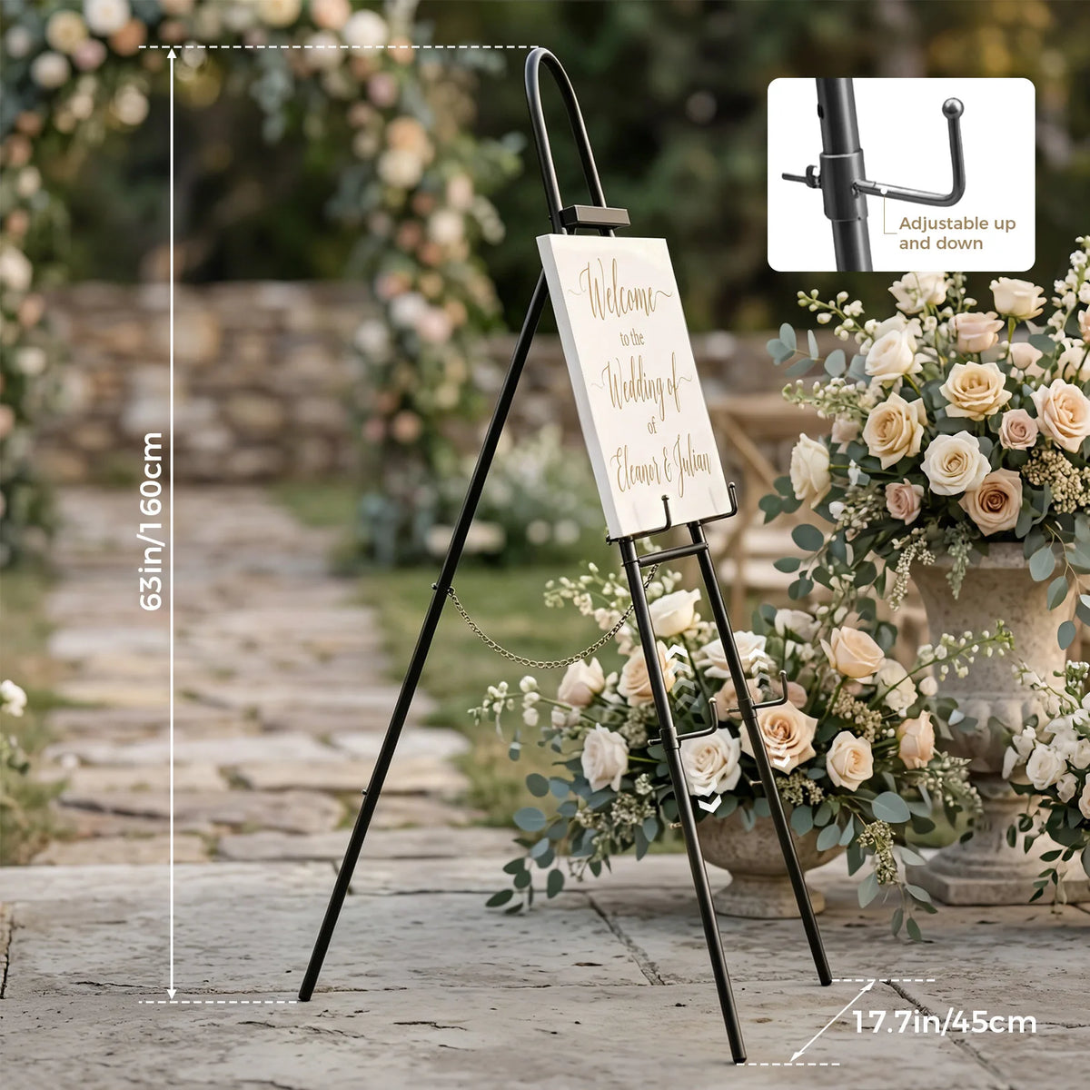 présentoir or métallique réglable élégant moderne panneaux motifs floraux transparent opaque événementsDecoration Mariage Anniversaire
