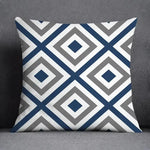 taies d'oreiller géométriques polyester bleu gris moderne maison 45x45cm non toxique respectueux environnement