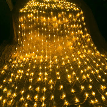 guirlande lumineuse rideau led blanche décoration noël intérieur extérieur pluie météore effet cascade moderne