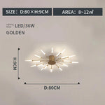 plafonnier moderne or noir lumineux éclairage quotidien acier certifié ccc 249 2000 lumens