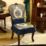 coussin chaise vintage imprimé floral paisley marron rouge bleu beige fixations mariage
