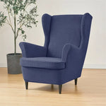 housses fauteuil classique rayures diagonales couleur beige clair polyester anti rayures anti piqûres couvrant