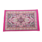 tapis ornements floraux géométriques classique rouge bleu rose beige vert adhésif poupées accessoire