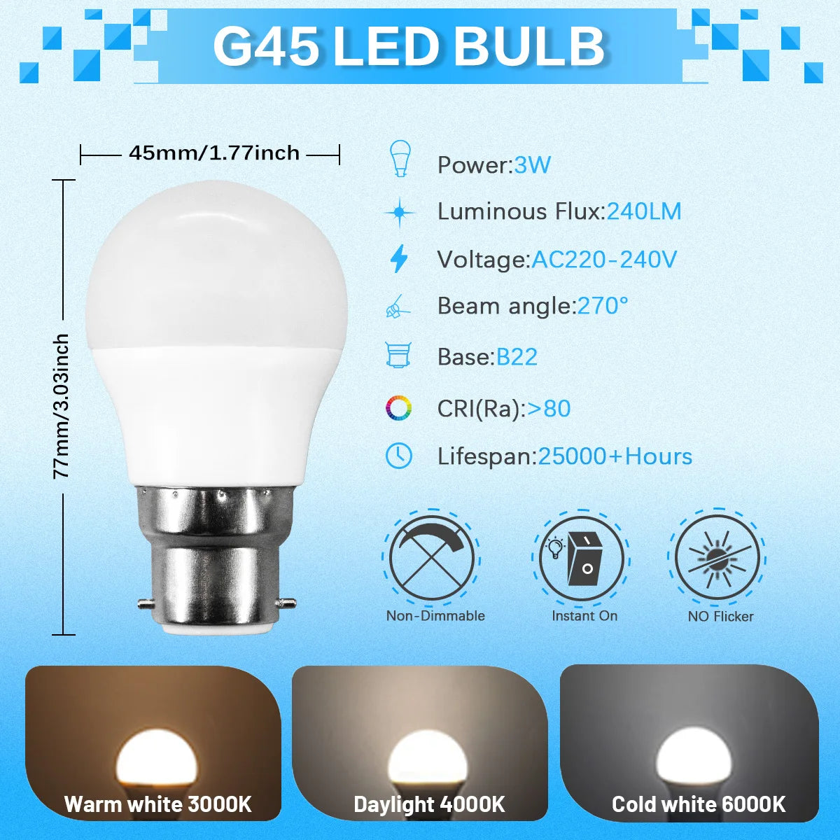 lot ampoules led boule blanche mate base b22 maison salon chambre moderne